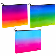 Папка-конверт расширяющаяся СУПЕР КОМПЛЕКТ 3 ШТ. на молнии BRAUBERG &laquo;Grade&raquo;, А4 градиент 0,18 мм, 271969