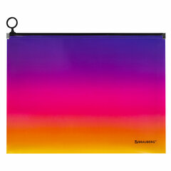 Папка-конверт расширяющаяся СУПЕР КОМПЛЕКТ 3 ШТ. на молнии BRAUBERG &laquo;Grade&raquo;, А4 градиент 0,18 мм, 271969