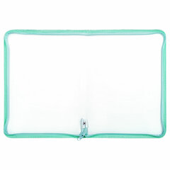 Папка объемная на молнии пластиковая BRAUBERG PASTEL, А4, 330&times;240 мм, 600 мкм, цвет мятный, 271973