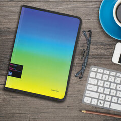 Папка объемная на молнии пластиковая BRAUBERG GRADE, А4, 330&times;240мм, 600мкм, зелено-голубой градиент, 271974