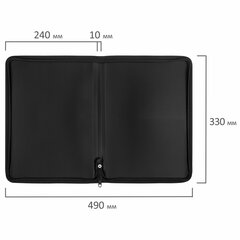 Папка объемная на молнии пластиковая BRAUBERG GRADE, А4, 330&times;240мм, 600мкм, зелено-голубой градиент, 271974