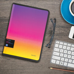 Папка объемная на молнии пластиковая BRAUBERG &laquo;Grade&raquo;, А4, 330&times;240 мм, 600 мкм, желто-розовый градиент, 271976