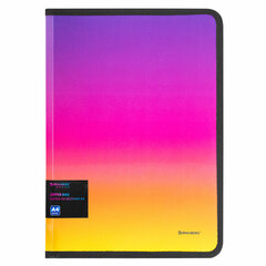 Папка объемная на молнии пластиковая BRAUBERG &laquo;Grade&raquo;, А4, 330&times;240 мм, 600 мкм, желто-розовый градиент, 271976