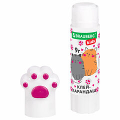 Клей-карандаш &laquo;Лапки&raquo; Cat Paw, 9 г, фигурный колпачок, BRAUBERG KIDS, 271981