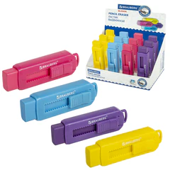 Ластик выдвижной BRAUBERG &laquo;Slider&raquo;, 88&times;26&times;21 мм, яркие цвета корпуса ассорти, 271985