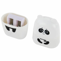 Точилка с ластиком 2 в 1 BRAUBERG KIDS &laquo;Панда&raquo;, 2 отверстия, блистер, 271988