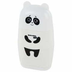 Точилка с ластиком 2 в 1 BRAUBERG KIDS &laquo;Панда&raquo;, 2 отверстия, блистер, 271988