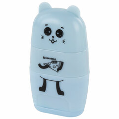 Точилка с ластиком 2 в 1 BRAUBERG KIDS &laquo;Зверушки&raquo;, 2 отверстия, дизайн ассорти, 271989