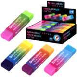 Ластик полупрозрачный BRAUBERG "Grade", 60x15x10 мм, картонный держатель, цвет ассорти, 271997