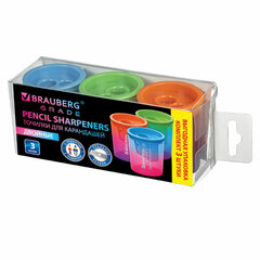 Точилка для классических и утолщенных карандашей BRAUBERG &laquo;Grade&raquo;, НАБОР 3 штуки, 271999