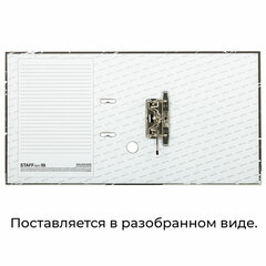 Папка-регистратор STAFF &laquo;Profit&raquo; с мраморным покрытием, 50 мм, с уголком, черная, СЪЕМНЫЙ МЕХАНИЗМ, 272008