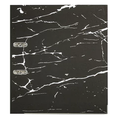 Папка-регистратор STAFF &laquo;Profit&raquo; с мраморным покрытием, 75 мм, с уголком, черная, СЪЕМНЫЙ МЕХАНИЗМ, 272009