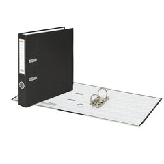 Папка-регистратор STAFF &laquo;Profit&raquo; с покрытием из ПВХ, 50 мм, с уголком, черная, СЪЕМНЫЙ МЕХАНИЗМ, 272011