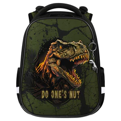 Ранец BRAUBERG PREMIUM, 2 отделения, с брелоком, &laquo;Dino attack&raquo;, 3D-панель, 38&times;29&times;16 см, 272016