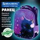 Ранец BRAUBERG PREMIUM, 2 отделения, с брелоком, "Anime cat", 38х29х16 см, 272017