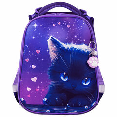Ранец BRAUBERG PREMIUM, 2 отделения, с брелоком, &laquo;Anime cat&raquo;, 38&times;29&times;16 см, 272017