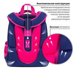 Ранец BRAUBERG PREMIUM, 2 отделения, с брелоком, "Милый лисенок", ЛАМПОЧКИ, 38х29х16 см, 272019