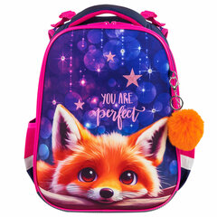 Ранец BRAUBERG PREMIUM, 2 отделения, с брелоком, &laquo;Cute fox&raquo;, LED-ЛАМПОЧКИ, 38&times;29&times;16 см, 272019