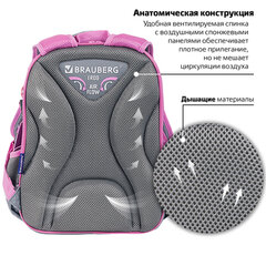 Ранец BRAUBERG QUADRO, 3 отделения, с брелоком, "Anime friends", 37х28х18 см, 272022