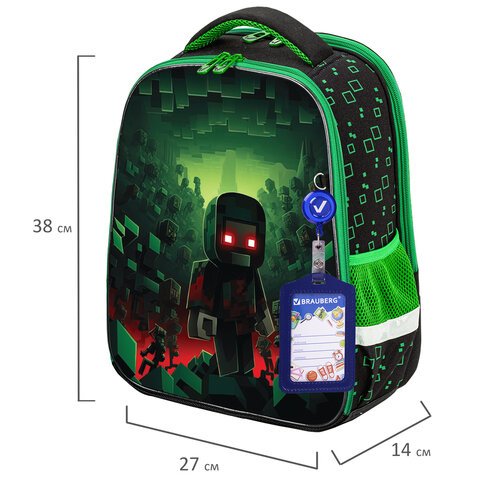 Ранец BRAUBERG FIT, 2 отделения, "Night warrior", 38х27х14 см, 272023 - фото 9