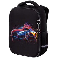 Ранец BRAUBERG LIGHT, 1 отделение, с брелоком, "Neon drift", 36х26х13 см, 272027