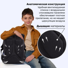 Ранец BRAUBERG LIGHT, 1 отделение, с брелоком, "Яркий дрифт", 36х26х13 см, 272027