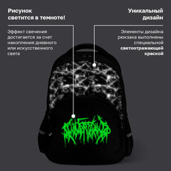 Рюкзак BRAUBERG SOFT, 2 отделения, 3 кармана, "Стильный шрифт", СВЕТЯЩИЙСЯ, 40х31х15 см, 272034