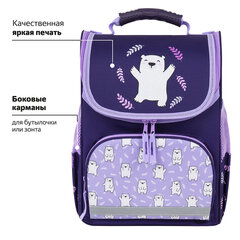 Ранец ПИФАГОР BASIC, 1 отделение, 3 кармана, эргономичная спинка, "Веселые мишки", 35х28х18 см, 272047
