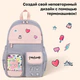Рюкзак BRAUBERG PASTEL с термонашивками в комплекте, "Милые лапки", серый, 40х29х14 см, 272064