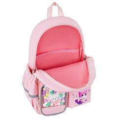 Рюкзак BRAUBERG PASTEL с термонашивками в комплекте, &laquo;Anime kitten&raquo;, персиковый, 40&times;29&times;14 см, 272065