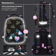 Ранец BRAUBERG LUMINOUS, 2 отделения, с брелоком, "Бриллианты", СВЕТЯЩИЙСЯ РИСУНОК, 38х29х16 см, 272070