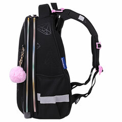 Ранец BRAUBERG LUMINOUS, 2 отделения, с брелоком, &laquo;Diamonds&raquo;, СВЕТЯЩИЙСЯ РИСУНОК, 38&times;29&times;16 см, 272070