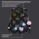 Ранец BRAUBERG LUMINOUS, 2 отделения, с брелоком, "Бриллианты", СВЕТЯЩИЙСЯ РИСУНОК, 38х29х16 см, 272070