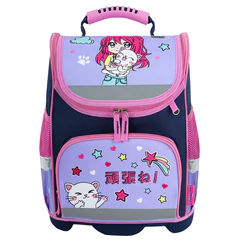 Ранец ЮНЛАНДИЯ WISE, 1 отделение, 3 кармана, устойчивое дно, &laquo;Anime hugs&raquo;, 37&times;29&times;15 см, 272074