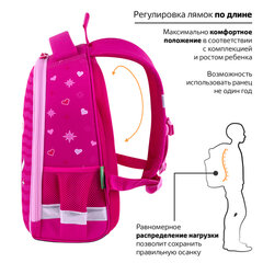 Ранец BRAUBERG KIDS START, 1 отделение, 2 кармана, "Девочка-аниме", 35х26х13 см, 272094