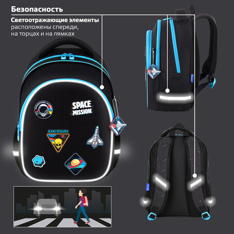 Рюкзак BRAUBERG OPTIMA, 2 отделения, с брелком, "Open space", 36х27х18 см, 272095 - фото 13