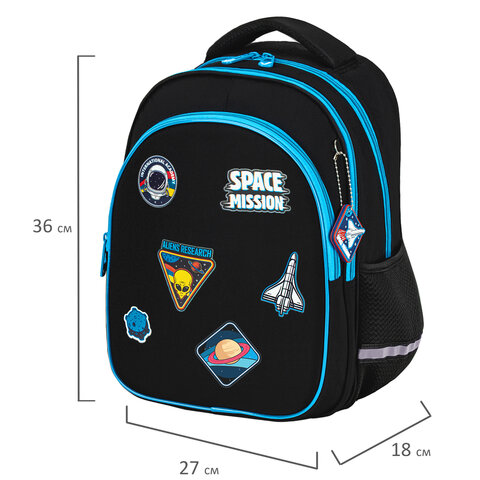 Рюкзак BRAUBERG OPTIMA, 2 отделения, с брелком, "Open space", 36х27х18 см, 272095 - фото 8