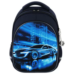 Рюкзак BRAUBERG OPTIMA, 2 отделения, с брелоком, &laquo;Ночной гонщик&raquo;, 36&times;27&times;18 см, 272096