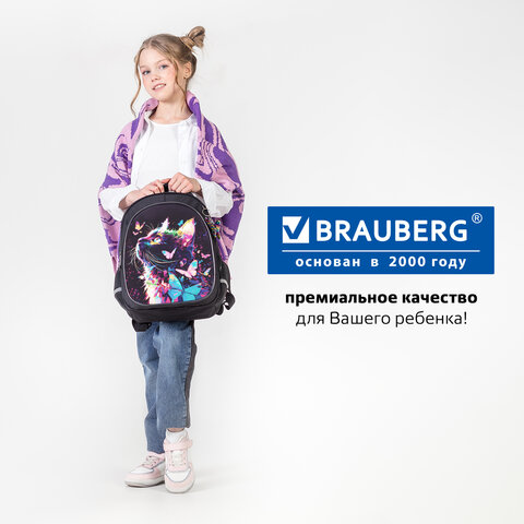 Рюкзак BRAUBERG OPTIMA, 2 отделения, с брелоком, "Butterfly catcher", СВЕТЯЩИЙСЯ, 36х27х18 см, 272097 - фото 19