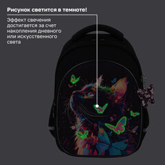 Рюкзак BRAUBERG OPTIMA, 2 отделения, с брелоком, "Ловец бабочек", СВЕТЯЩИЙСЯ, 36х27х18 см, 272097