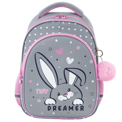 Рюкзак BRAUBERG OPTIMA, 2 отделения, с брелоком, "Curious bunny", 36х27х18 см, 272098 - фото 2