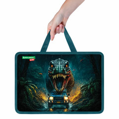 Папка на молнии с ручками BRAUBERG KIDS А4, 1 отделение, пластик, 100 мм, &laquo;Dino chase&raquo;, 272119