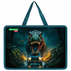 Папка на молнии с ручками BRAUBERG KIDS А4, 1 отделение, пластик, 100 мм, &laquo;Dino chase&raquo;, 272119