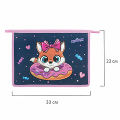 Папка для тетрадей ЮНЛАНДИЯ А4, 1 отделение, пластик, на молнии, &laquo;Donut worry&raquo;, 272136