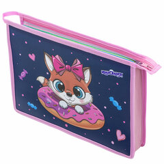 Папка для тетрадей ЮНЛАНДИЯ А4, 1 отделение, пластик, на молнии, &laquo;Donut worry&raquo;, 272136