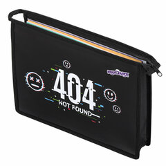 Папка для тетрадей ЮНЛАНДИЯ А4, 1 отделение, пластик, на молнии, &laquo;Not found&raquo;, 272143