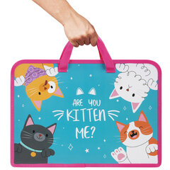 Папка на молнии с ручками ЮНЛАНДИЯ А4, 1 отделение, пластик, ширина 45 мм, &laquo;Cat gang&raquo;, 272148