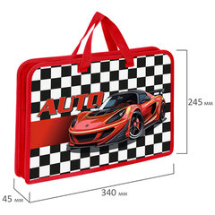 Папка на молнии с ручками ЮНЛАНДИЯ А4, 1 отделение, пластик, ширина 45 мм, Auto, 272150