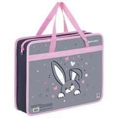 Папка на молнии с ручками BRAUBERG А4, 1 отделение, пластик, 80 мм, "Curious bunny", 272164