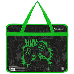 Папка на молнии с ручками BRAUBERG А4, 1 отделение, пластик, 80 мм, &laquo;Game time&raquo;, 272167